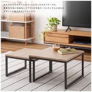 ネストテーブル/　テーブル 机 ダブル 正方形 リビングテーブル ローテーブル センターテーブル コンパクト