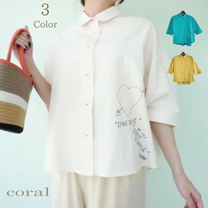 Button Shirt/Blouse Loose Silhouette Front Opening