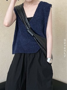 韓国ファッション レイヤードニットチョッキ  ニットベスト レディース「2025新作」