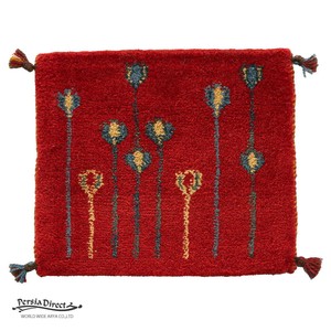 ギャッベ　ペルシャ　イラン　オーガニックウール　絨毯　ラグ　座布団　MS17368_RE　44×39cm