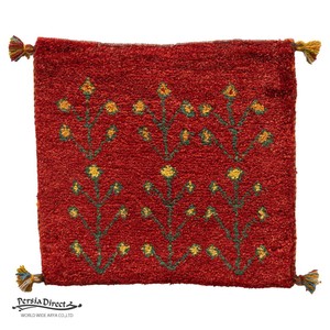 ギャッベ　ペルシャ　イラン　オーガニックウール　絨毯　ラグ　座布団　MS17263_RE　44×42cm