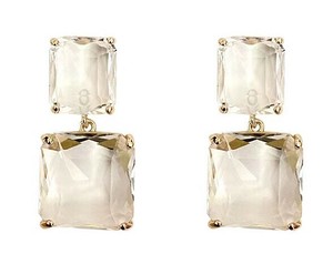 Pierced Earrings Resin Post Design Square