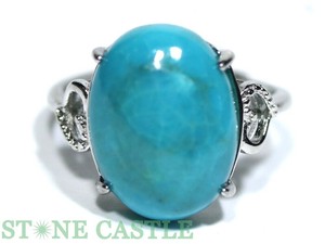☆一点物☆【リング】天然ターコイズ オーバル型 (3A) 約12x16mm No.12 【天然石 パワーストーン】