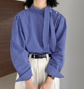 衬衫 女士 长袖 格子图案