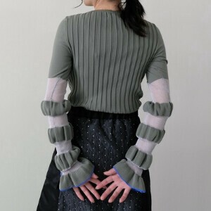 Sweater/Knitwear Sheer Sleeve