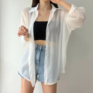 シャツ 薄手 長袖 日焼け止め  夏 無地 ゆったり 快適 レディース ファッション  0023#BQ1153