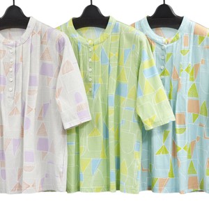 T-shirt Pintucked Geometric Pattern Made in Japan