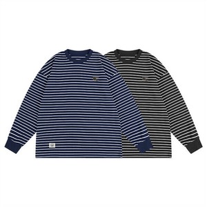 P20966 ストライプ トッブス メンズ  日系 2025春夏新作 Tシャツ 長袖