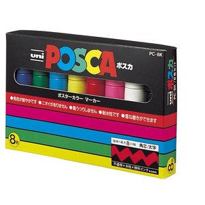 【ペン】POSKA ポスカ 太字角芯 8色セット