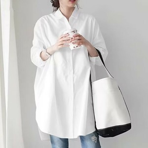 Button Shirt/Blouse Ladies fashion Midi Length