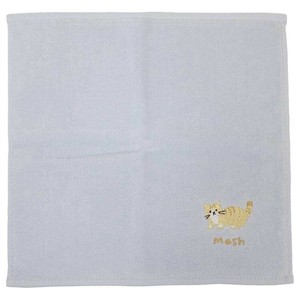 【ハンドタオル】アニマル刺繍タオルハンカチ マッシュ ねこ