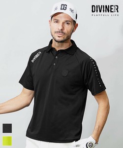 Polo Shirt Deer Dappled Pattern Raglan Short Sleeve