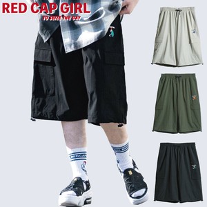 【25SS新作】RED CAP GIRL 接触冷感/撥水/ストレッチ ナイロンPUタスラン  ハーフカーゴパンツ