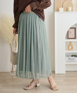 Skirt Long Skirt Lame Sheer Waist