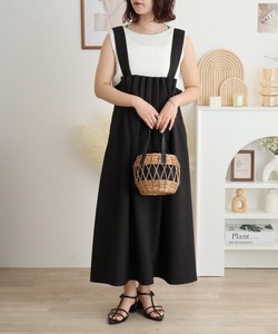 Jumper Dress Waist A-Line Pinafore Dress Tuck