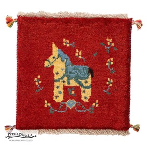 ギャッベ　ペルシャ　イラン　オーガニックウール　絨毯　ラグ　座布団　MS17316_RE　42×41cm