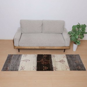 【手織り絨毯】ギャッベ／ルリバフ　201×73cm［廊下敷き］（HR-12027）細長サイズ