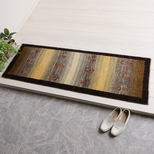 【手織り絨毯】ギャッベ／カシュクリ　141×46cm［廊下敷き］（HR-11863）細長サイズ