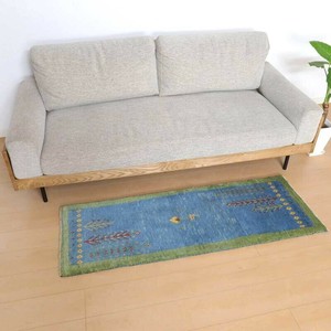 【手織り絨毯】ギャッベ 148×51cm［キッチンマット］（BR-10584）細長サイズ