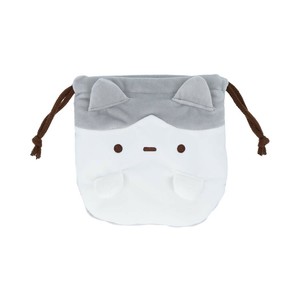 【巾着袋】ずんどうネコ ぬいぐるみ巾着 ハチワレ