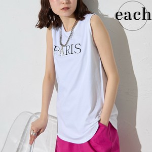 再入荷【each新作】PARIS プリント パール ノースリーブ Tシャツ2025人気　2025SS each東京