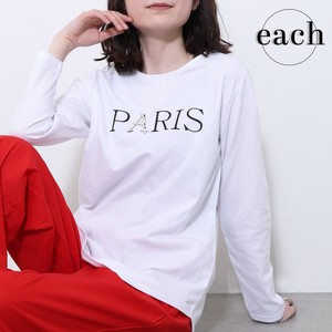 再入荷【each新作】PARIS プリント パール ロングスリーブ Tシャツ2025人気 2025SS each東京