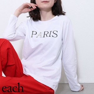 【each 新作入荷】PARIS パール プリント ロングスリーブ Tシャツ 2025ss　新作　人気