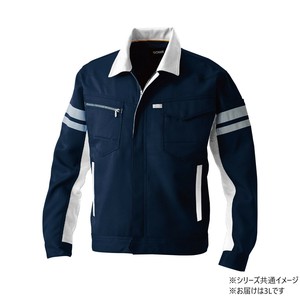 桑和 9664 長袖ブルゾン(反射材付き) 3Lサイズ ネイビー(1) SOWA