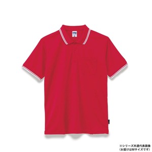 ボンマックス MS3121 ライン入りベーシックドライポロシャツ(ポリジン加工) レッド (3) M LIFEMAX