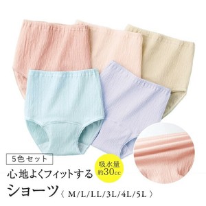 心地よくフィットする安心ショーツ5色組
