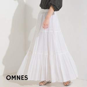 【再入荷】 コットンボイルティアードロングスカート 春夏