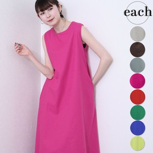 新色5/22・5/27【5末予約販売】再入荷 麻混ノースリーブワンピース   2025人気 2025SS　新作　each東京