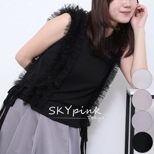 【2025SS新作入荷】チュールフリルラインシアーベスト　SKYpink東京