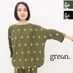 Button Shirt/Blouse Dolman Sleeve Floral Pattern
