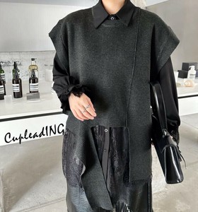 シーズン商品 早い者勝ち タンクトップ コート 春 ニットトップス ゆったりする 袖なし ベスト 個性