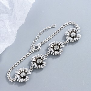 花　ブレスレット レディース　ブレスレット シルバー925　メッキ ブレスレット シルバー