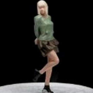 収蔵家 1/64 緑の服を着た女性 フィギュア/ミニチュア/人形