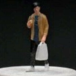 収蔵家 1/64 茶色のバッグを運ぶ男性 フィギュア/ミニチュア/人形