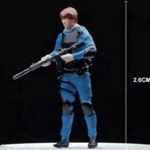 収蔵家 1/64 銃を持った SWAT 青 フィギュア/ミニチュア/人形