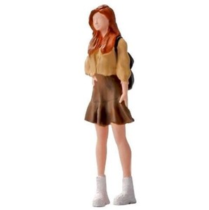 収蔵家 1/64 短いスカートの女性 茶色 フィギュア/ミニチュア/人形