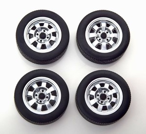 新品 KKscale 1/18 ポルシェ Porsche 924 Tire Set with Rims Silver ミニカー
