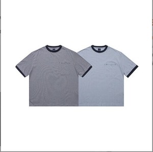 P20985 2025春夏新作  ストライプ メンズ ラウンドネック カジュアル 半袖 トップス  Tシャツ