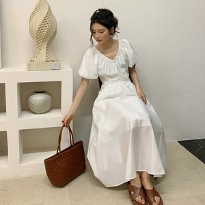 u27138 レディース トップス ロングワンピース  2025春夏新作 無地 短袖 韓国風