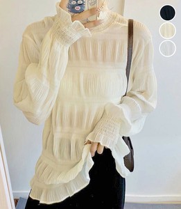 【2025新作】シャーリングシフォントップス★衣料65456
