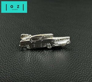 日本製 ネクタイピン タイバー  車　キャデラック　ニッケルシルバー