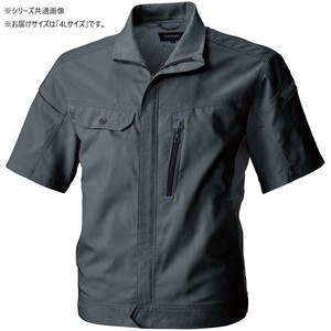 桑和 3018-01 半袖ブルゾン 4Lサイズ チャコールグレー(23)