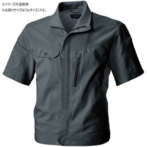 桑和 3018-01 半袖ブルゾン 6Lサイズ チャコールグレー(23)