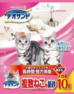 デオサンド　複数ねこ用　紙砂　10リットル 【ペット用品】
