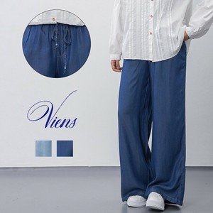 【新作】デニム調ストレートワイドパンツ　コットン　2色展開