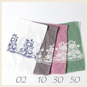 11702　 綿100％　新素材　薄手生地　単色刺繍　細巾　ストール